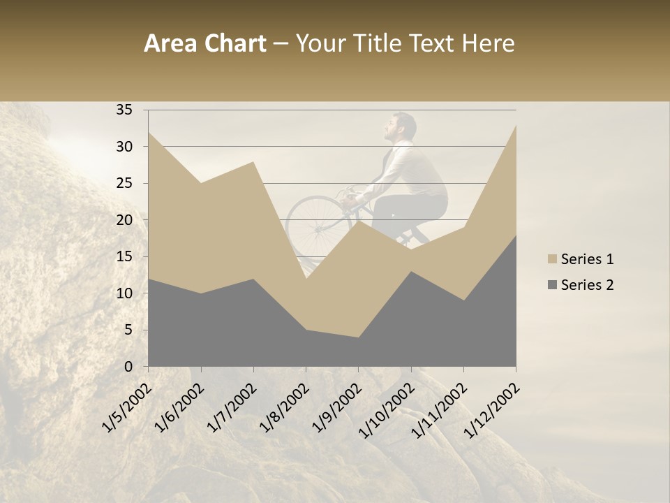 A Man Riding A Bike On Top Of A Mountain PowerPoint Template
