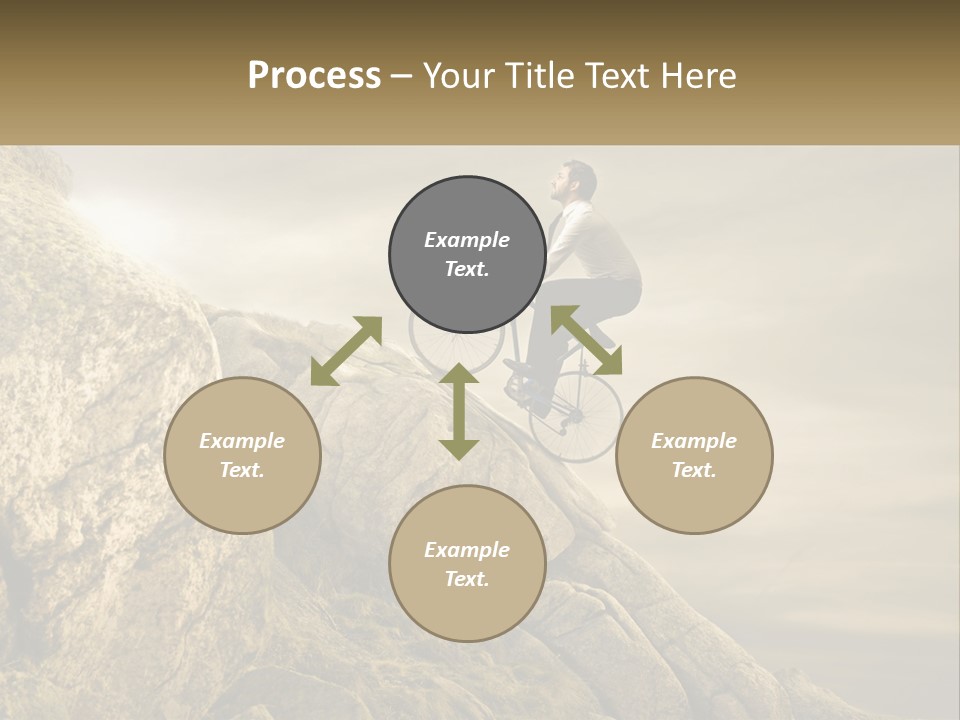 A Man Riding A Bike On Top Of A Mountain PowerPoint Template
