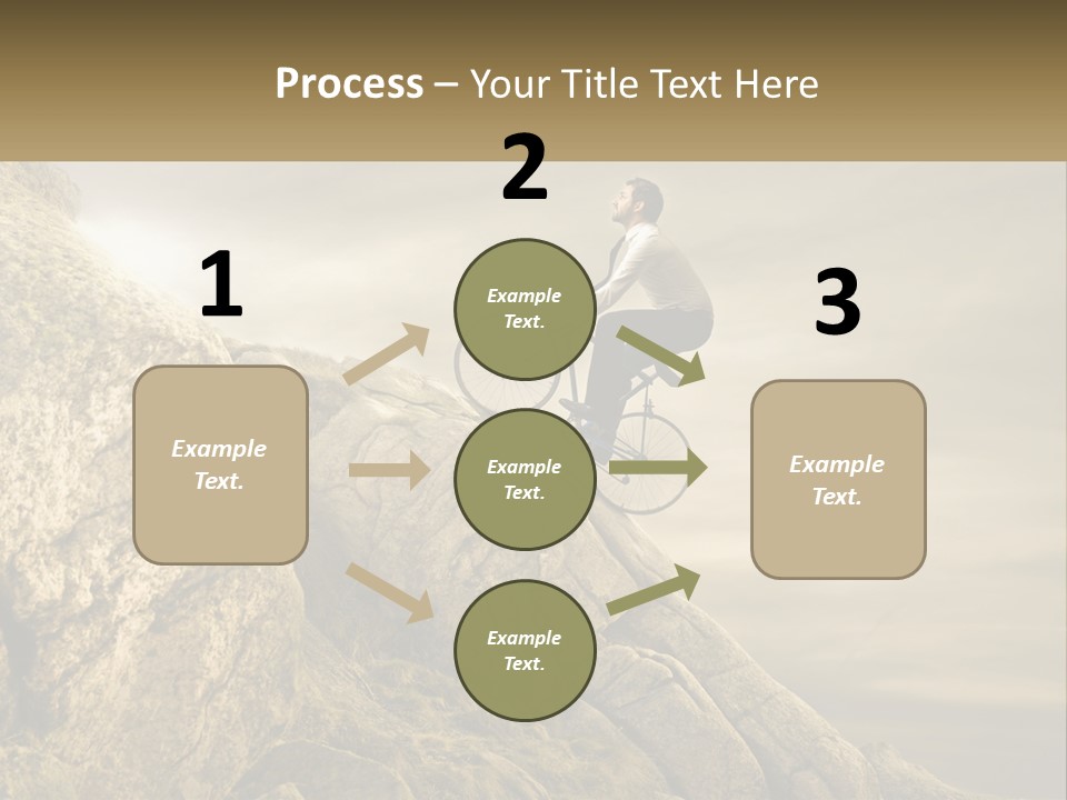 A Man Riding A Bike On Top Of A Mountain PowerPoint Template