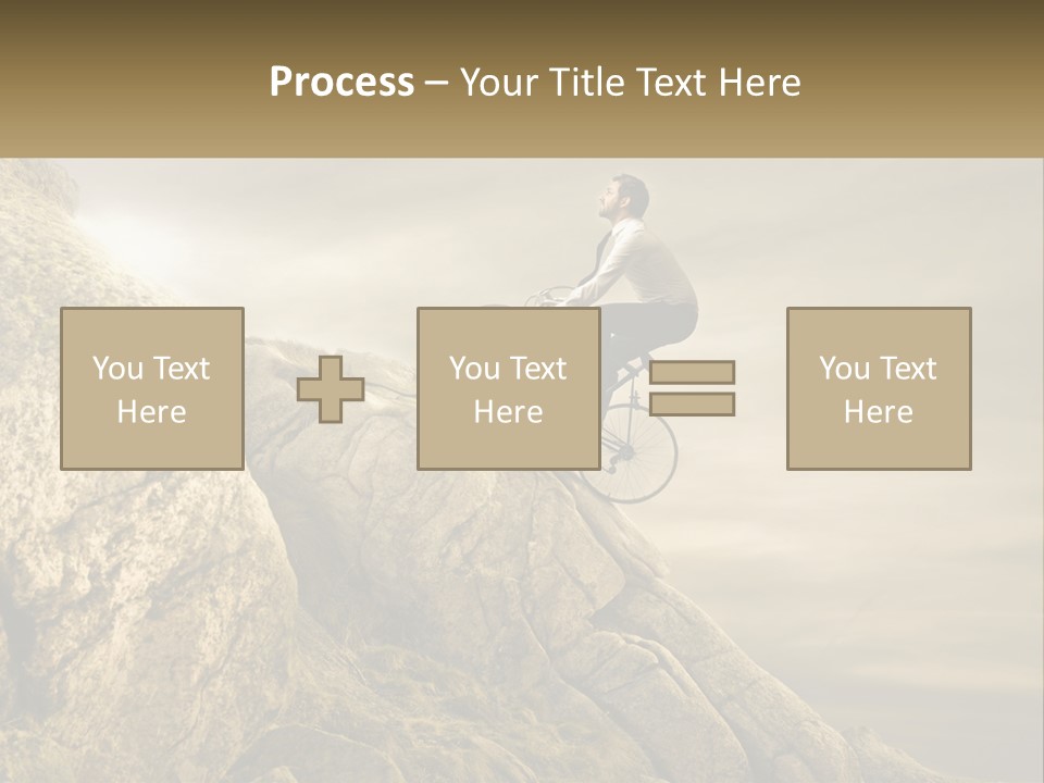 A Man Riding A Bike On Top Of A Mountain PowerPoint Template