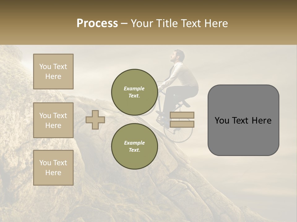 A Man Riding A Bike On Top Of A Mountain PowerPoint Template