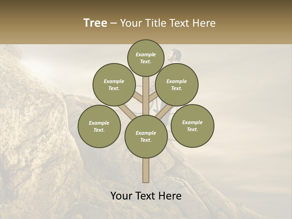 A Man Riding A Bike On Top Of A Mountain PowerPoint Template