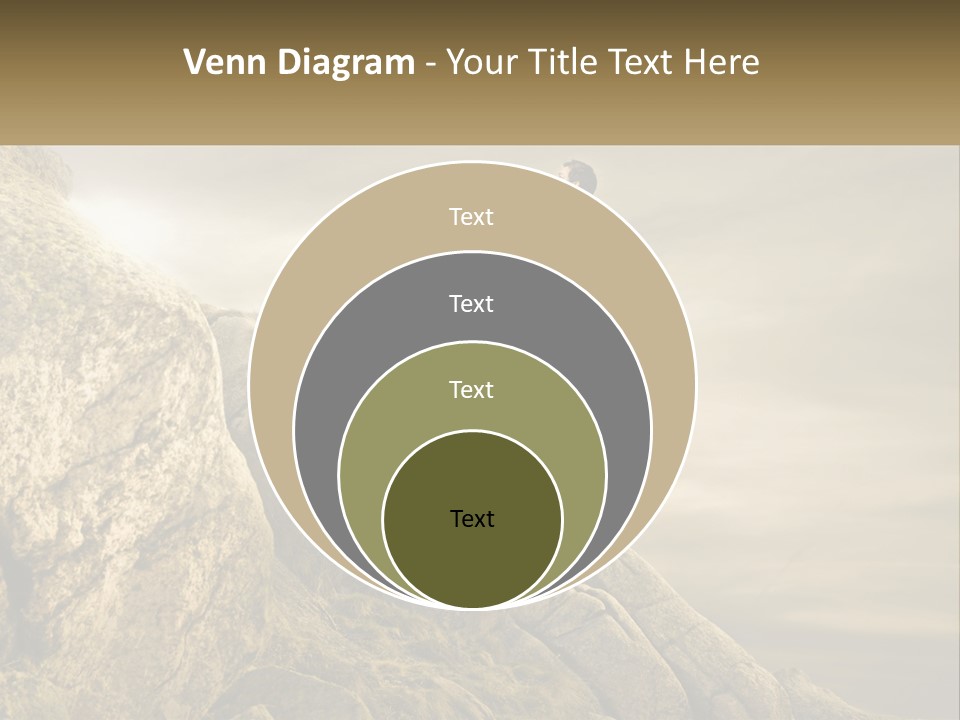 A Man Riding A Bike On Top Of A Mountain PowerPoint Template