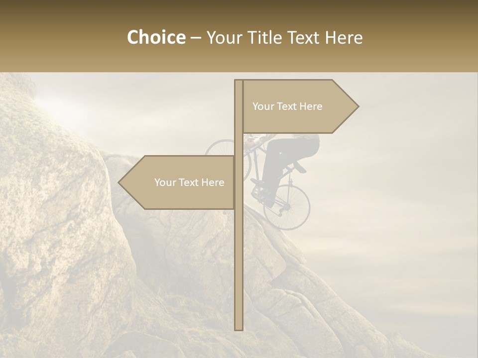 A Man Riding A Bike On Top Of A Mountain PowerPoint Template