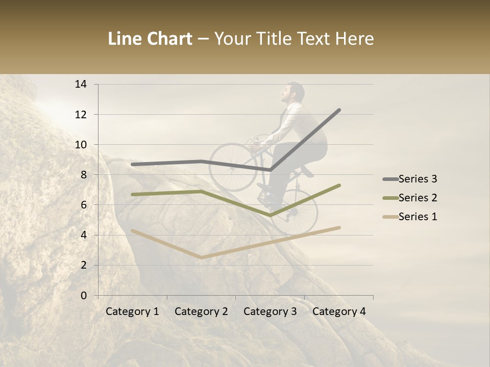 A Man Riding A Bike On Top Of A Mountain PowerPoint Template