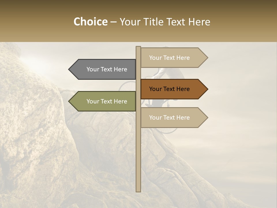 A Man Riding A Bike On Top Of A Mountain PowerPoint Template