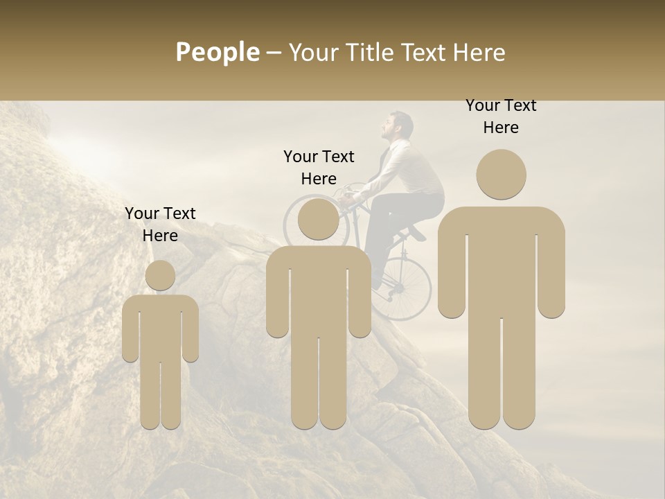 A Man Riding A Bike On Top Of A Mountain PowerPoint Template