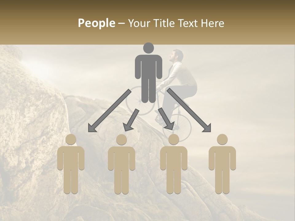 A Man Riding A Bike On Top Of A Mountain PowerPoint Template