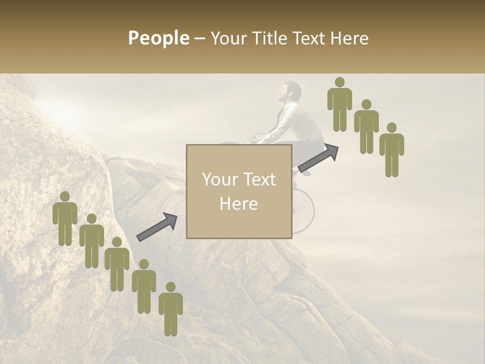 A Man Riding A Bike On Top Of A Mountain PowerPoint Template