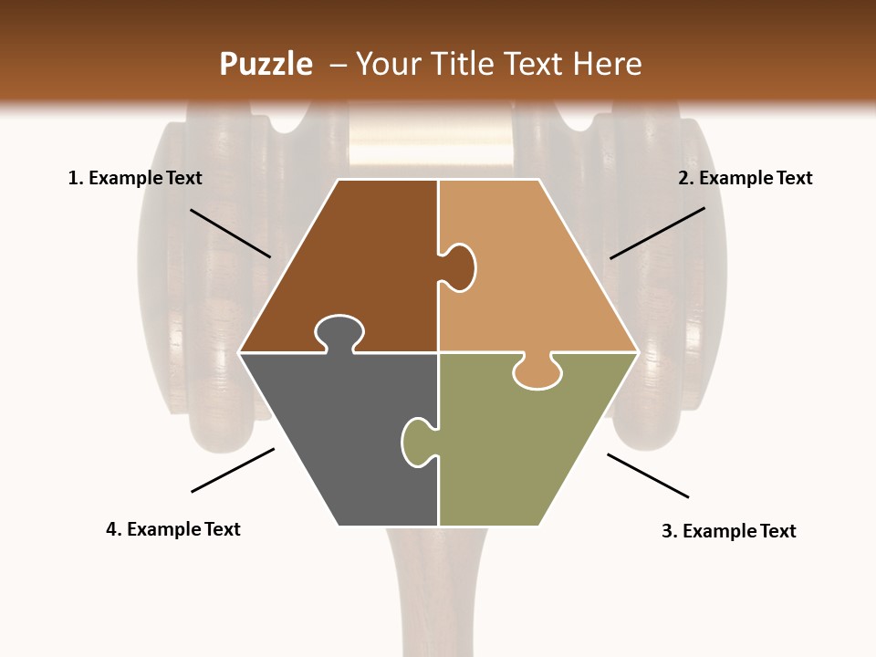 A Wooden Judge's Hammer On A White And Brown Background PowerPoint Template