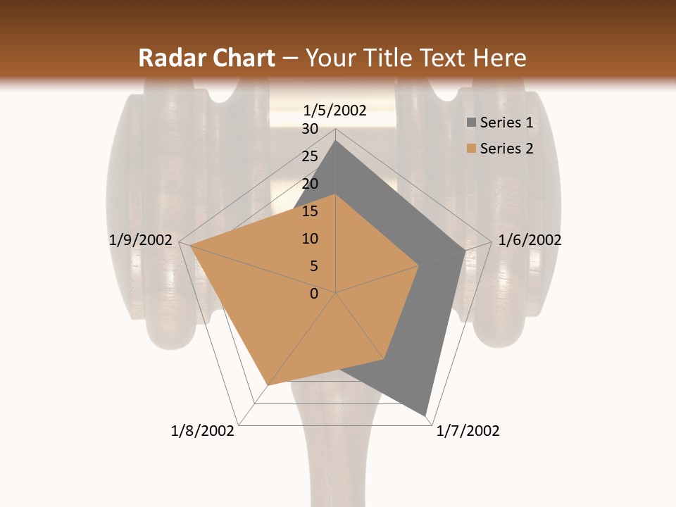 A Wooden Judge's Hammer On A White And Brown Background PowerPoint Template