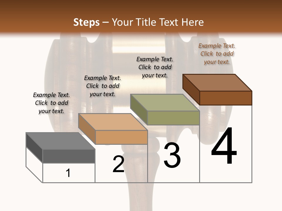 A Wooden Judge's Hammer On A White And Brown Background PowerPoint Template