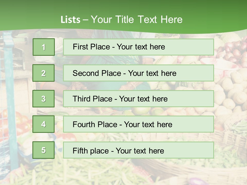 A Woman Sitting In Front Of A Display Of Vegetables PowerPoint Template