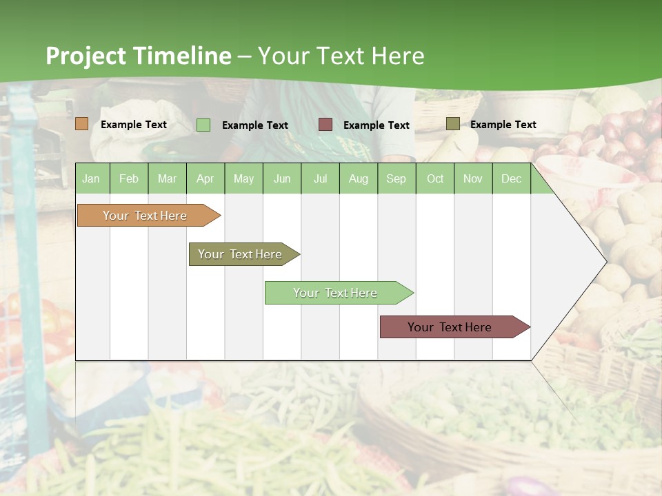 A Woman Sitting In Front Of A Display Of Vegetables PowerPoint Template
