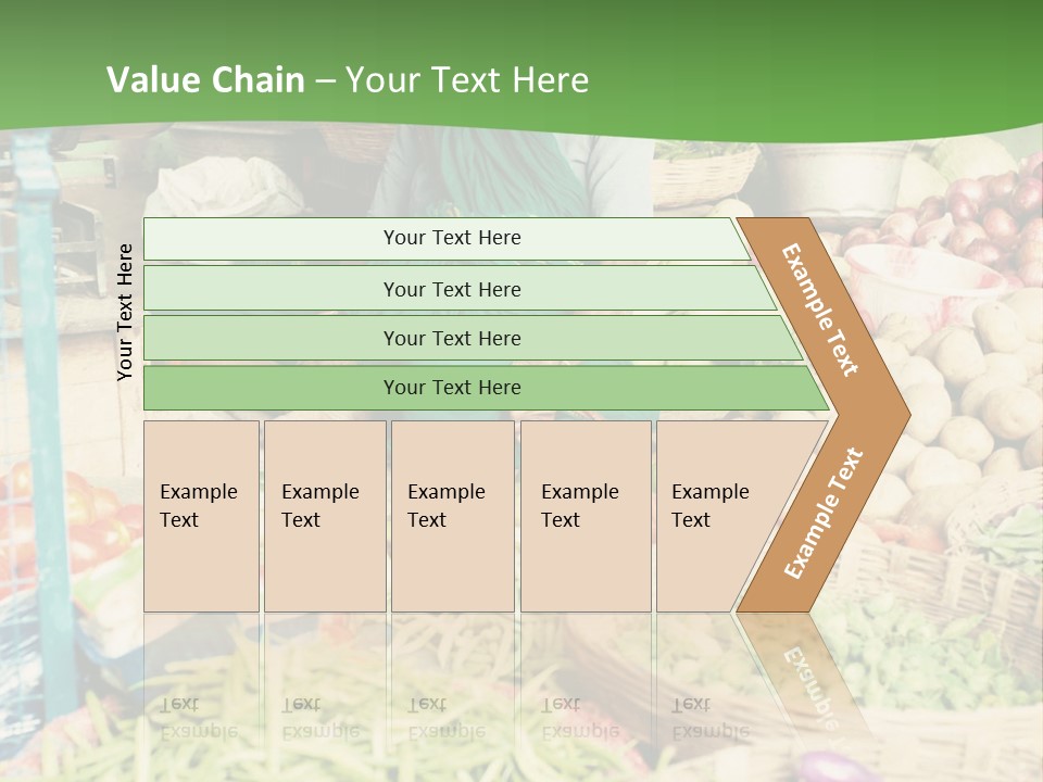 A Woman Sitting In Front Of A Display Of Vegetables PowerPoint Template