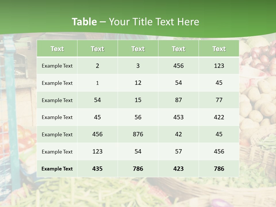 A Woman Sitting In Front Of A Display Of Vegetables PowerPoint Template