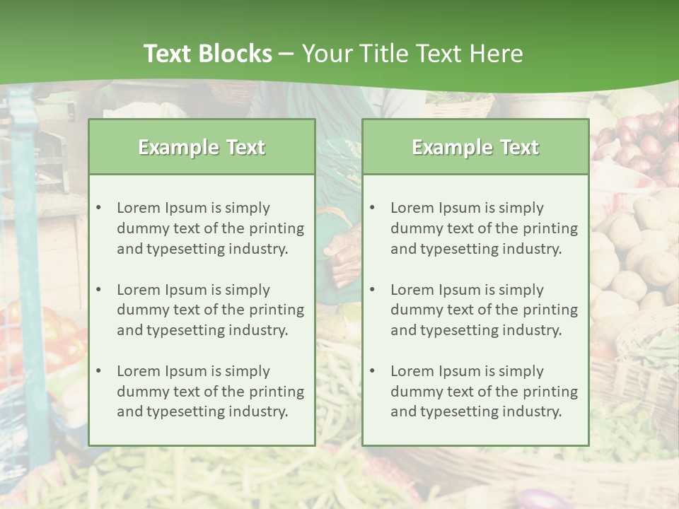 A Woman Sitting In Front Of A Display Of Vegetables PowerPoint Template