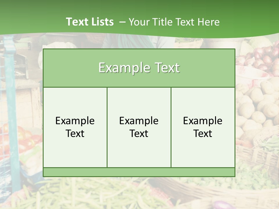 A Woman Sitting In Front Of A Display Of Vegetables PowerPoint Template