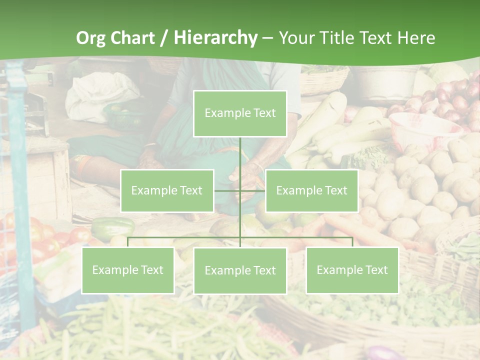 A Woman Sitting In Front Of A Display Of Vegetables PowerPoint Template