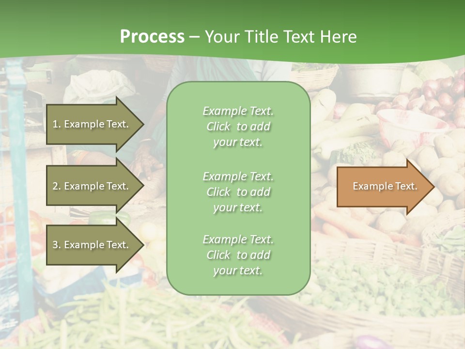 A Woman Sitting In Front Of A Display Of Vegetables PowerPoint Template
