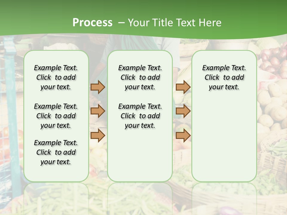 A Woman Sitting In Front Of A Display Of Vegetables PowerPoint Template
