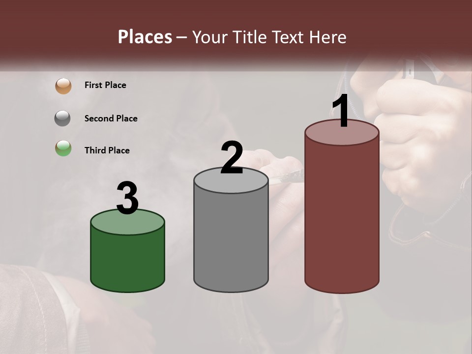 A Man Smoking A Cigarette While Another Man Looks On PowerPoint Template