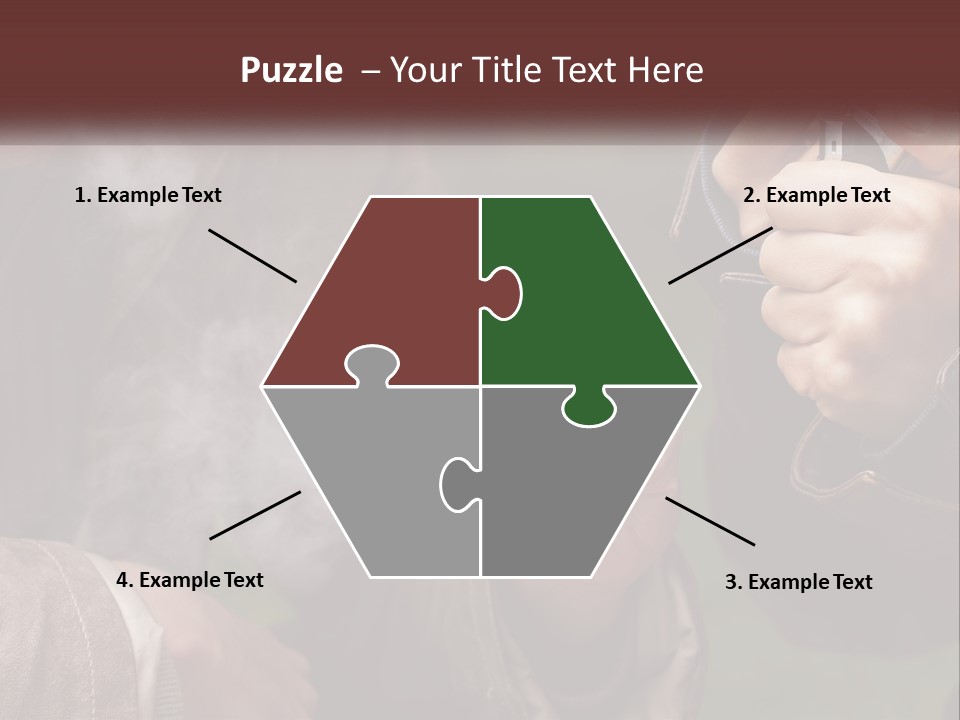 A Man Smoking A Cigarette While Another Man Looks On PowerPoint Template