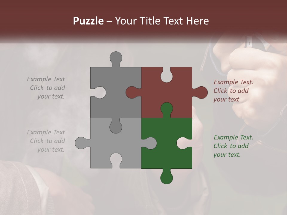 A Man Smoking A Cigarette While Another Man Looks On PowerPoint Template