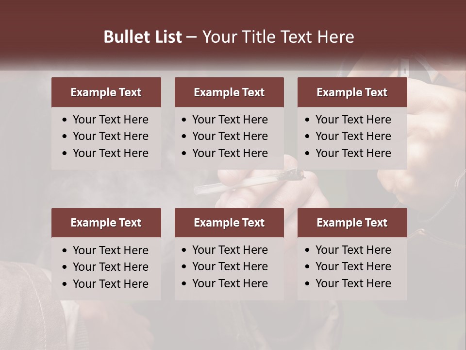 A Man Smoking A Cigarette While Another Man Looks On PowerPoint Template