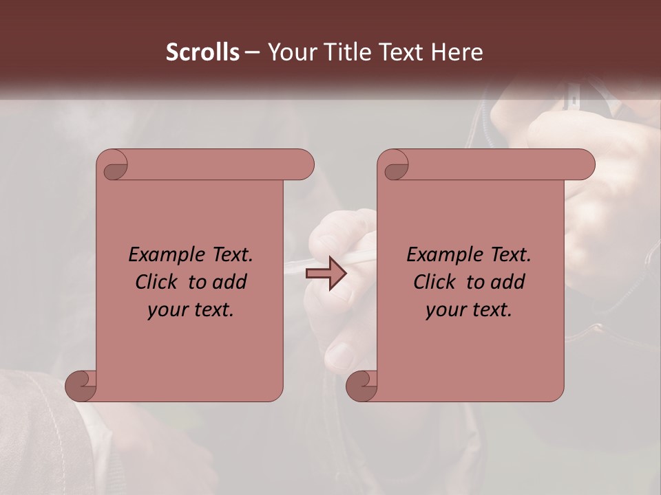 A Man Smoking A Cigarette While Another Man Looks On PowerPoint Template