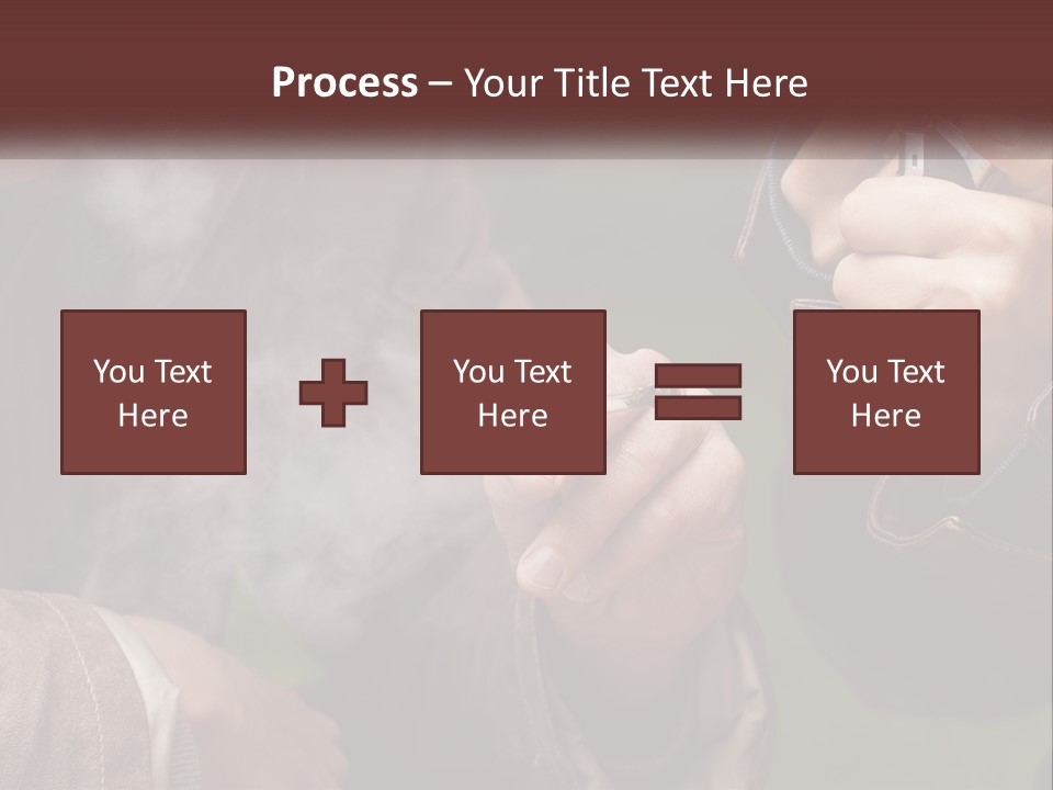 A Man Smoking A Cigarette While Another Man Looks On PowerPoint Template