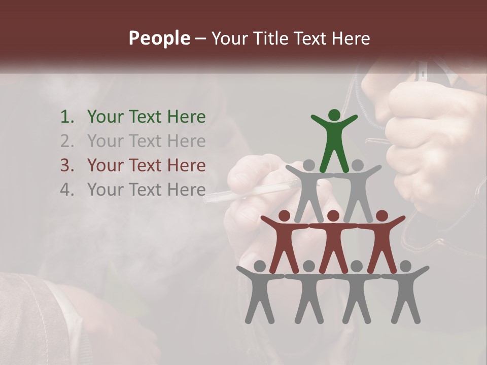 A Man Smoking A Cigarette While Another Man Looks On PowerPoint Template