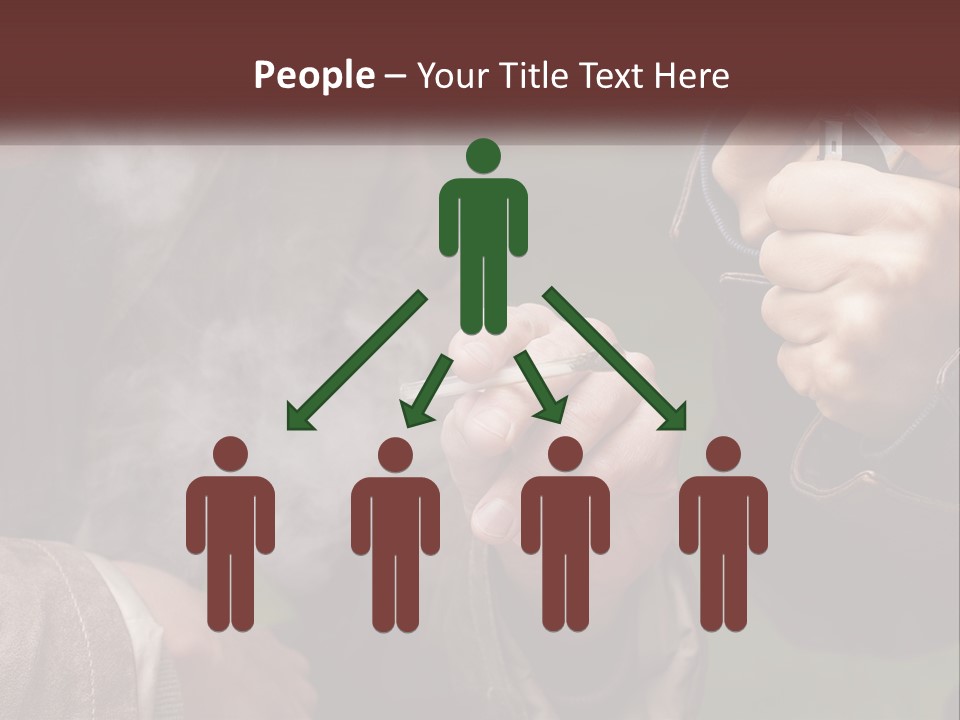 A Man Smoking A Cigarette While Another Man Looks On PowerPoint Template