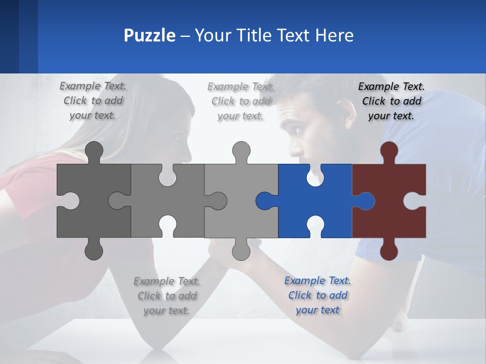 A Man And A Woman Are Facing Each Other PowerPoint Template
