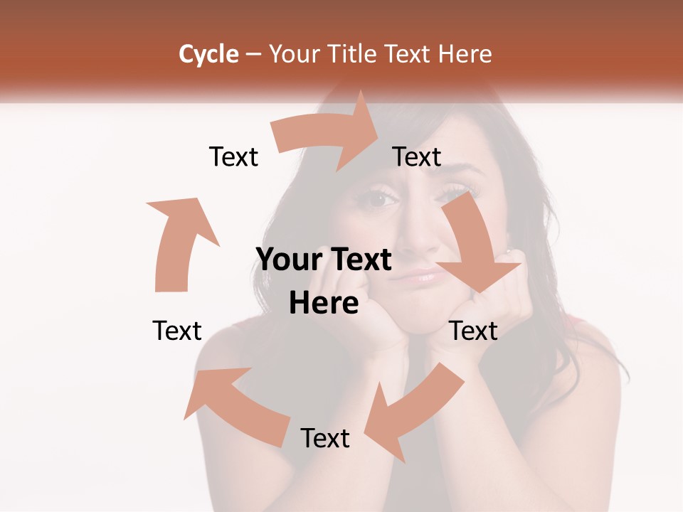 A Woman Is Posing For A Picture With Her Hands On Her Face PowerPoint Template