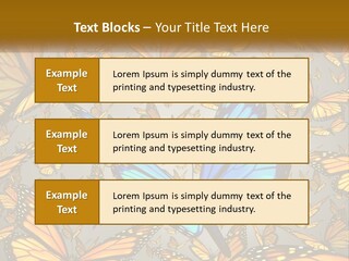 A Group Of Yellow And Blue Butterflies On A Gray Background PowerPoint Template