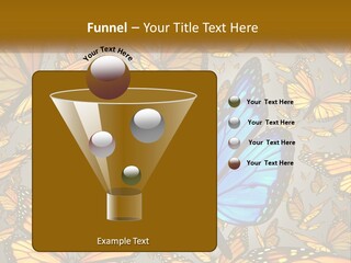 A Group Of Yellow And Blue Butterflies On A Gray Background PowerPoint Template