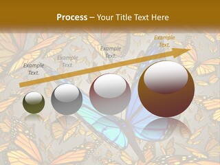 A Group Of Yellow And Blue Butterflies On A Gray Background PowerPoint Template