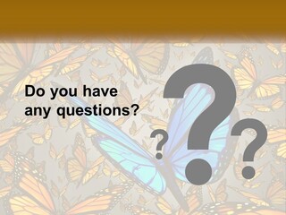 A Group Of Yellow And Blue Butterflies On A Gray Background PowerPoint Template