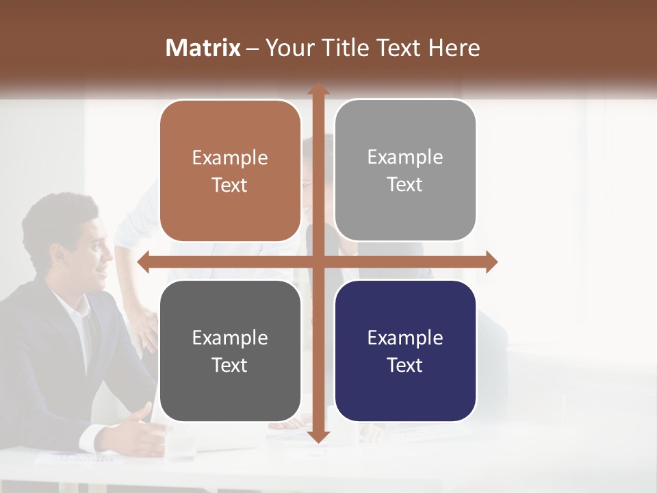 A Group Of People Sitting Around A Table With A Laptop PowerPoint Template