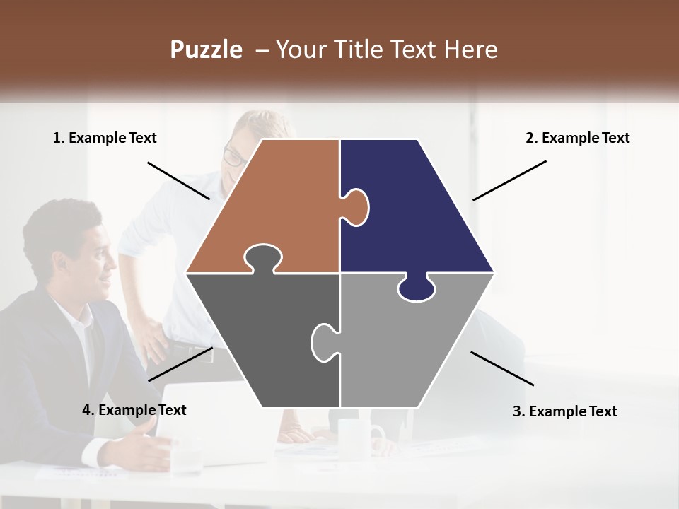 A Group Of People Sitting Around A Table With A Laptop PowerPoint Template