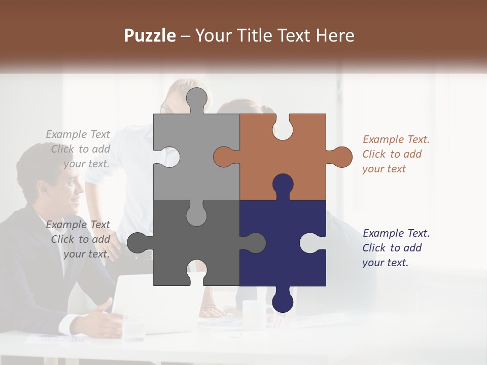 A Group Of People Sitting Around A Table With A Laptop PowerPoint Template