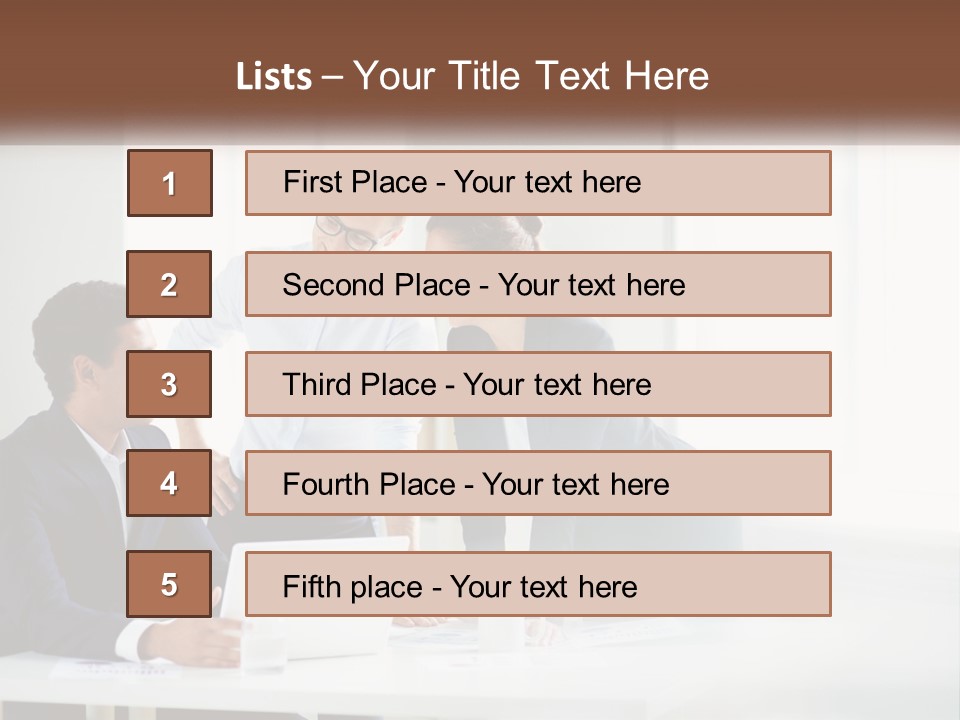 A Group Of People Sitting Around A Table With A Laptop PowerPoint Template