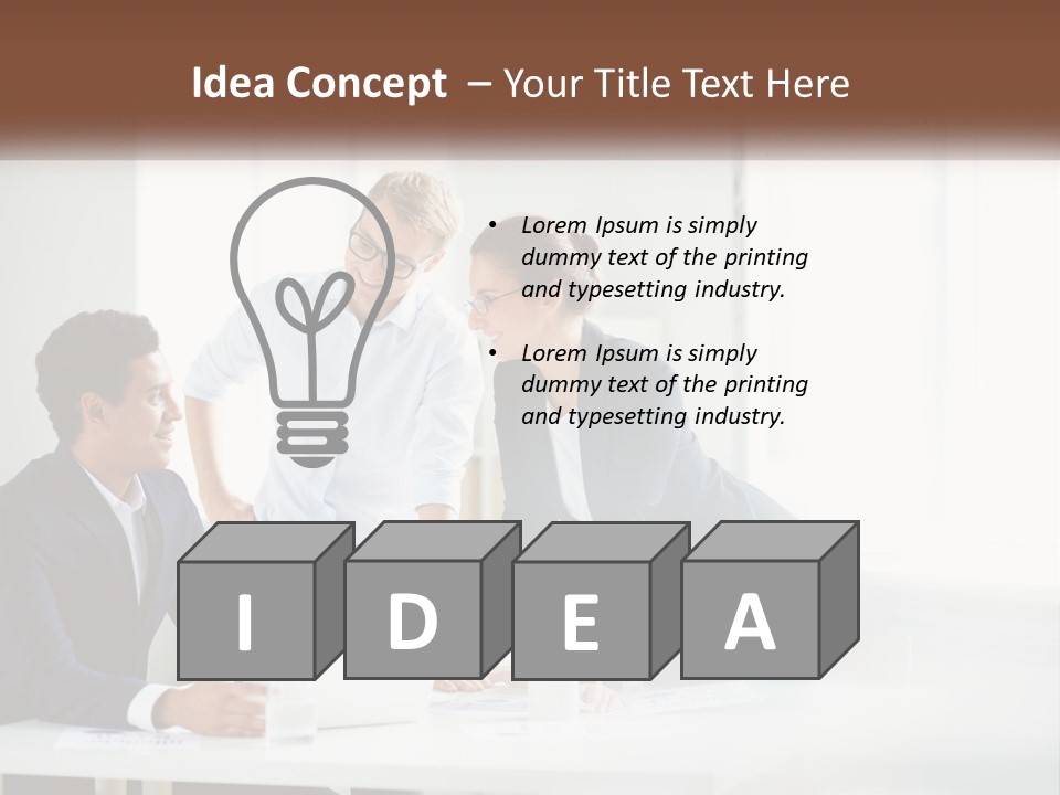 A Group Of People Sitting Around A Table With A Laptop PowerPoint Template