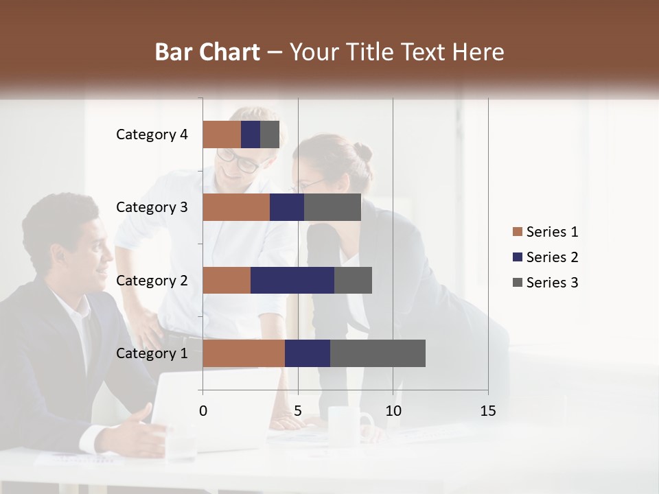 A Group Of People Sitting Around A Table With A Laptop PowerPoint Template