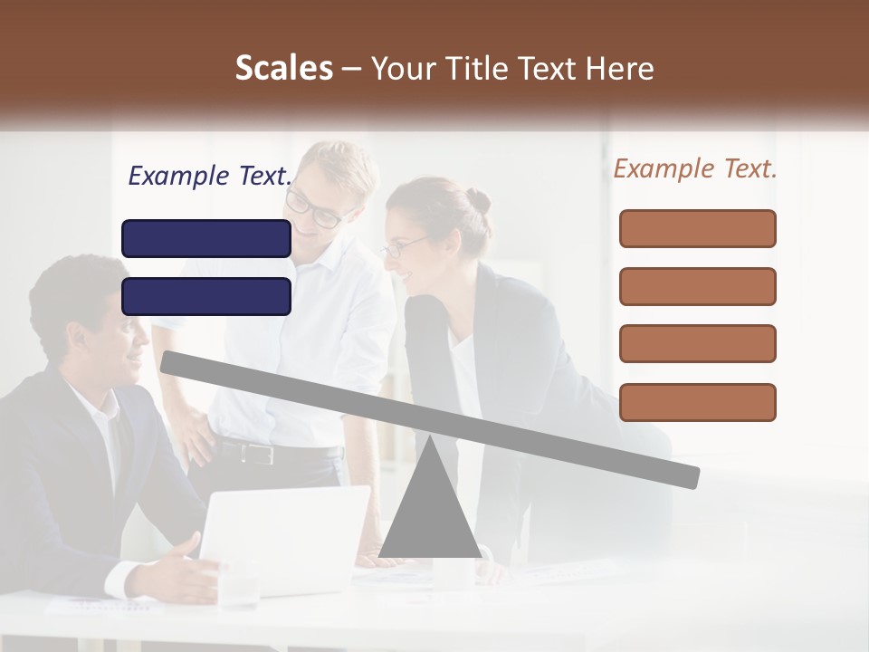 A Group Of People Sitting Around A Table With A Laptop PowerPoint Template