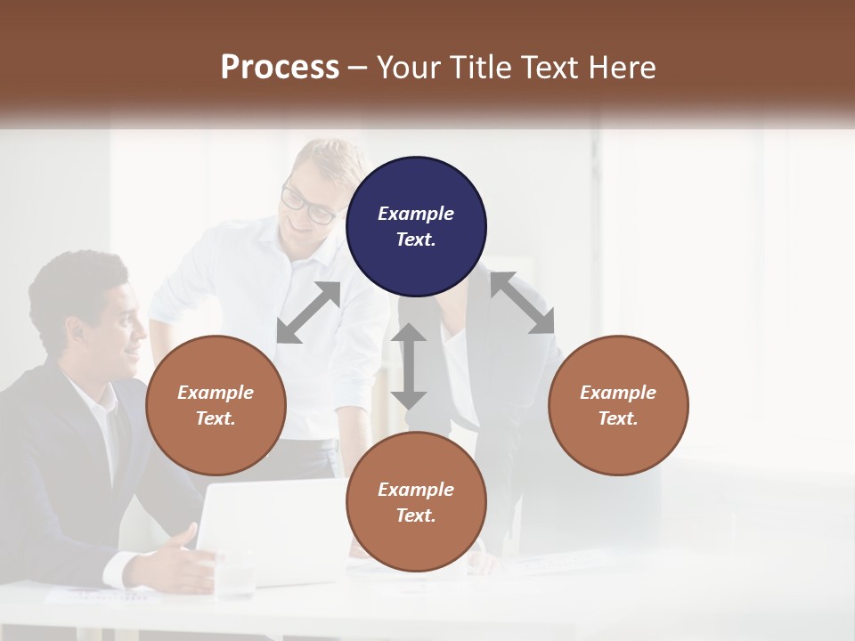 A Group Of People Sitting Around A Table With A Laptop PowerPoint Template