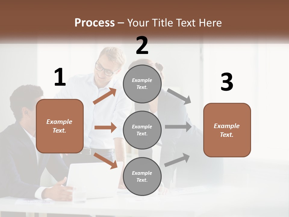 A Group Of People Sitting Around A Table With A Laptop PowerPoint Template
