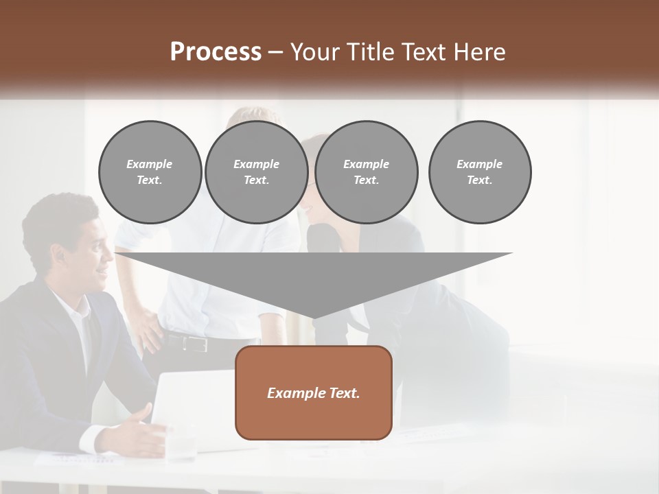 A Group Of People Sitting Around A Table With A Laptop PowerPoint Template
