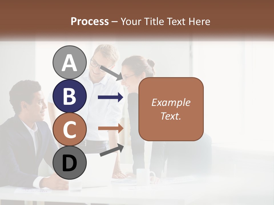 A Group Of People Sitting Around A Table With A Laptop PowerPoint Template